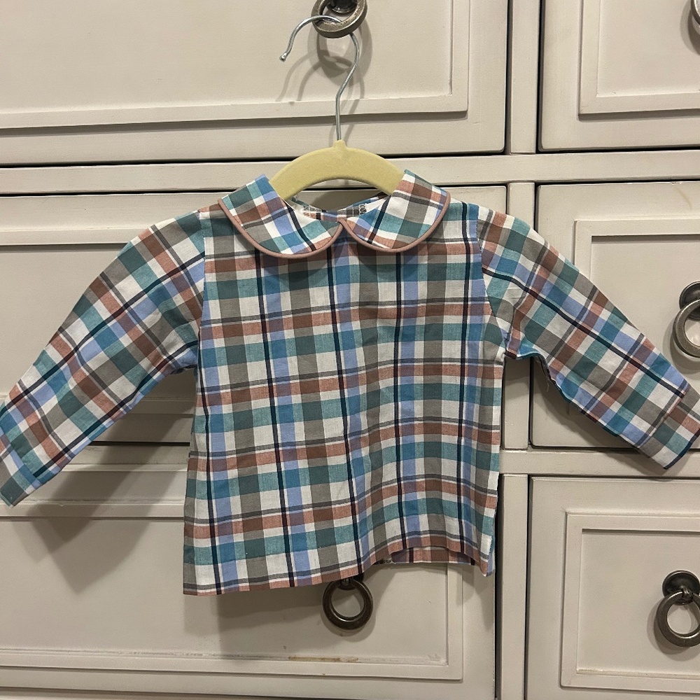 Bailey boys peter pan collar plaid shirt